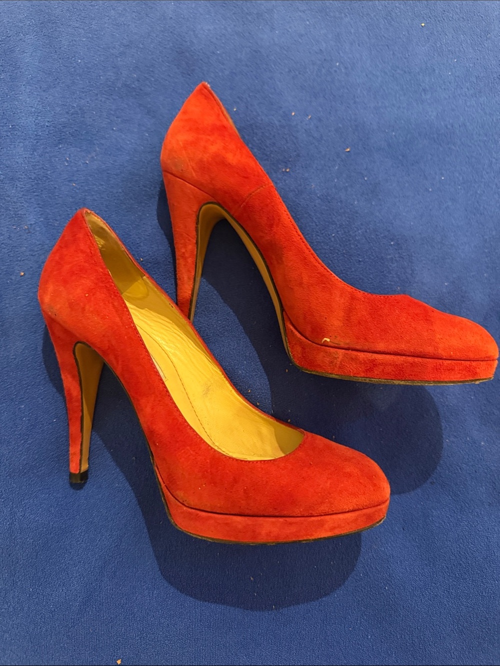Charles David Red Suede Platform Stiletto Pumps 7.5